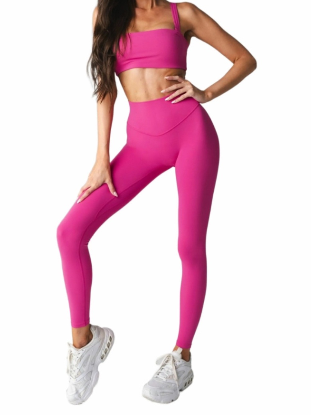 Vitality Pulse® High Waist Leggings and Sports Bra Set | Pink | M